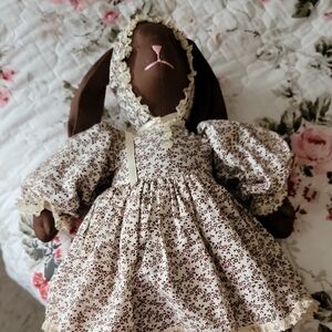 Floral Brown Bunny Plush Toy